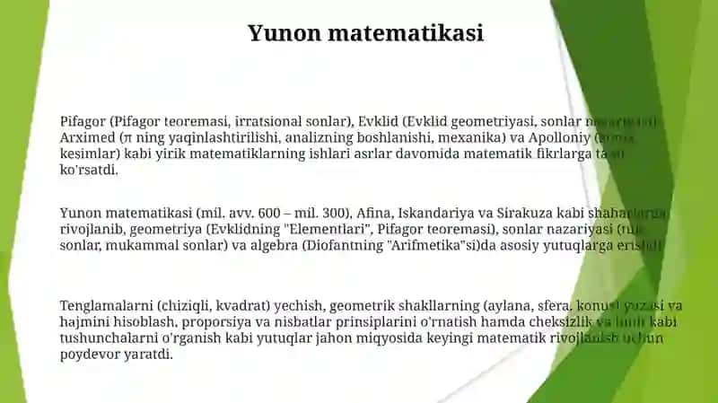 Matematikani rivojlanish davri 3