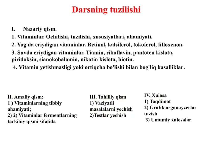 Vitaminlar farmokolgiyasi 3