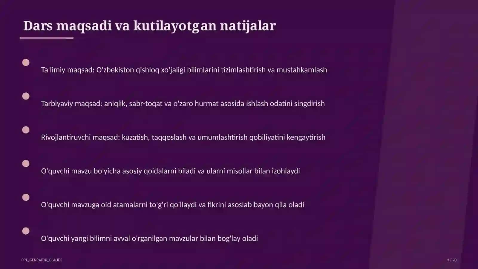 O'zbekiston qishloq xo'jaligi (9-sinf) 3