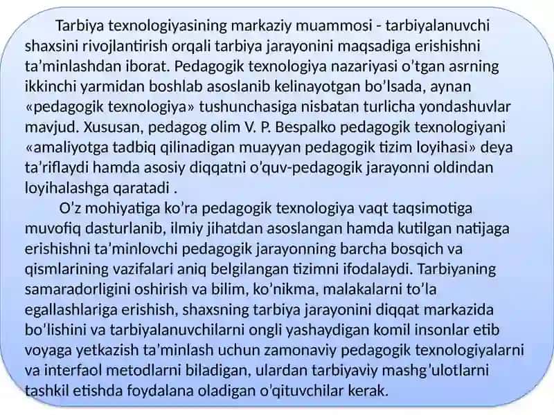 Tarbiyajarayonini Tashkilotish 3
