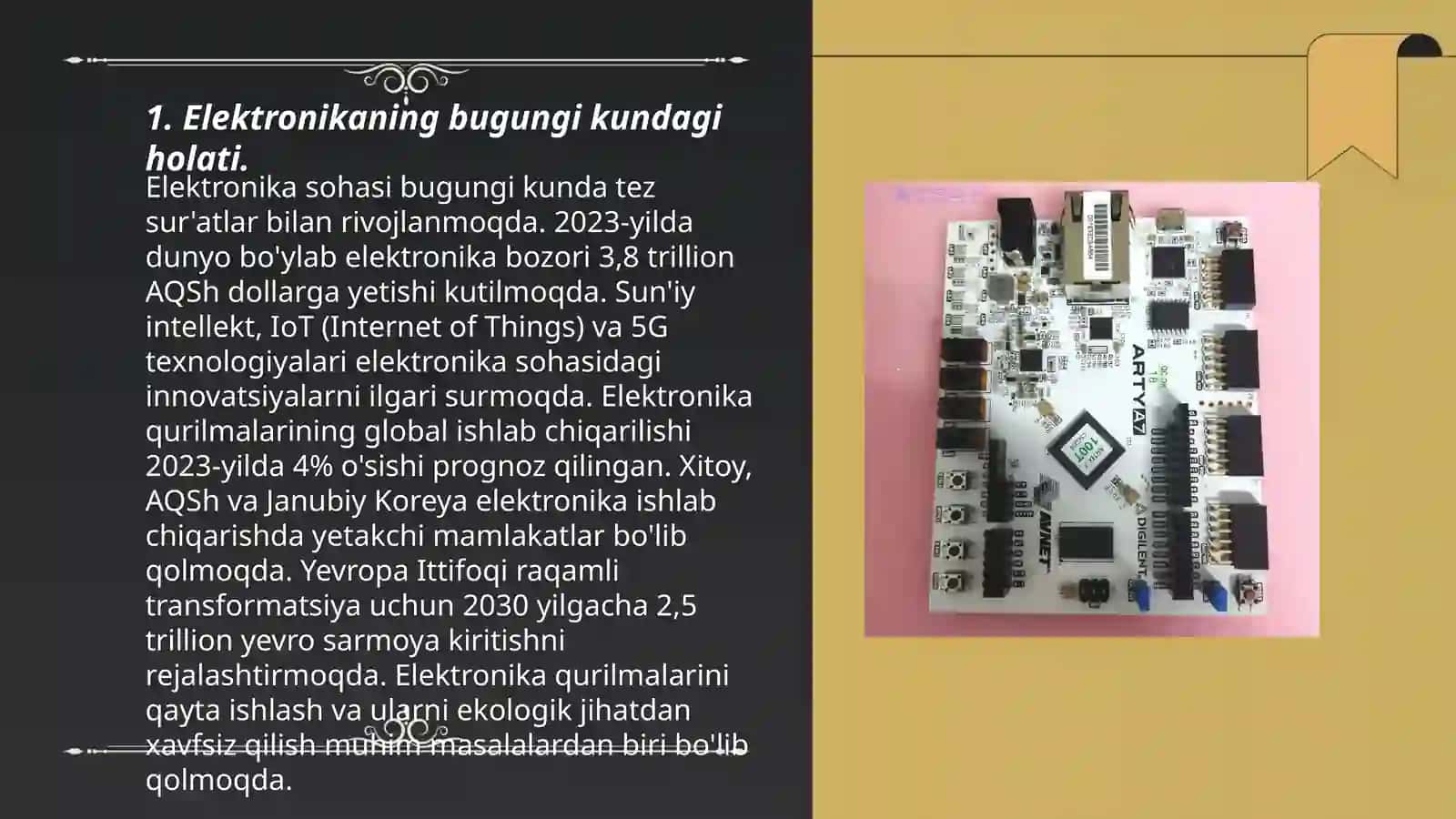 Elektronikaning bugungi kundagi axvoli va asosiy rivojlanish 3