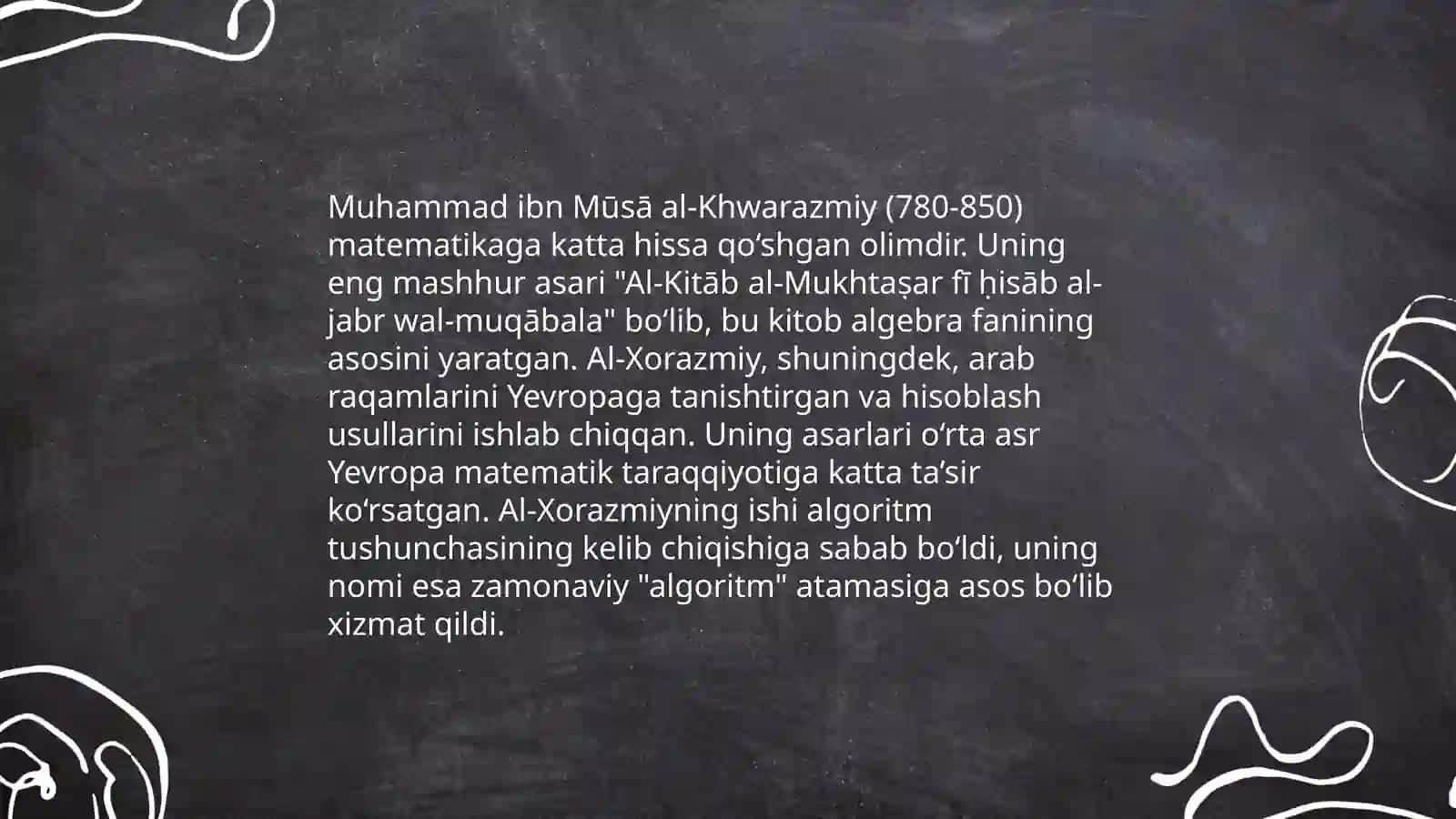 M.Xorazmiyning matematikaga qo‘shgan hissasi 3