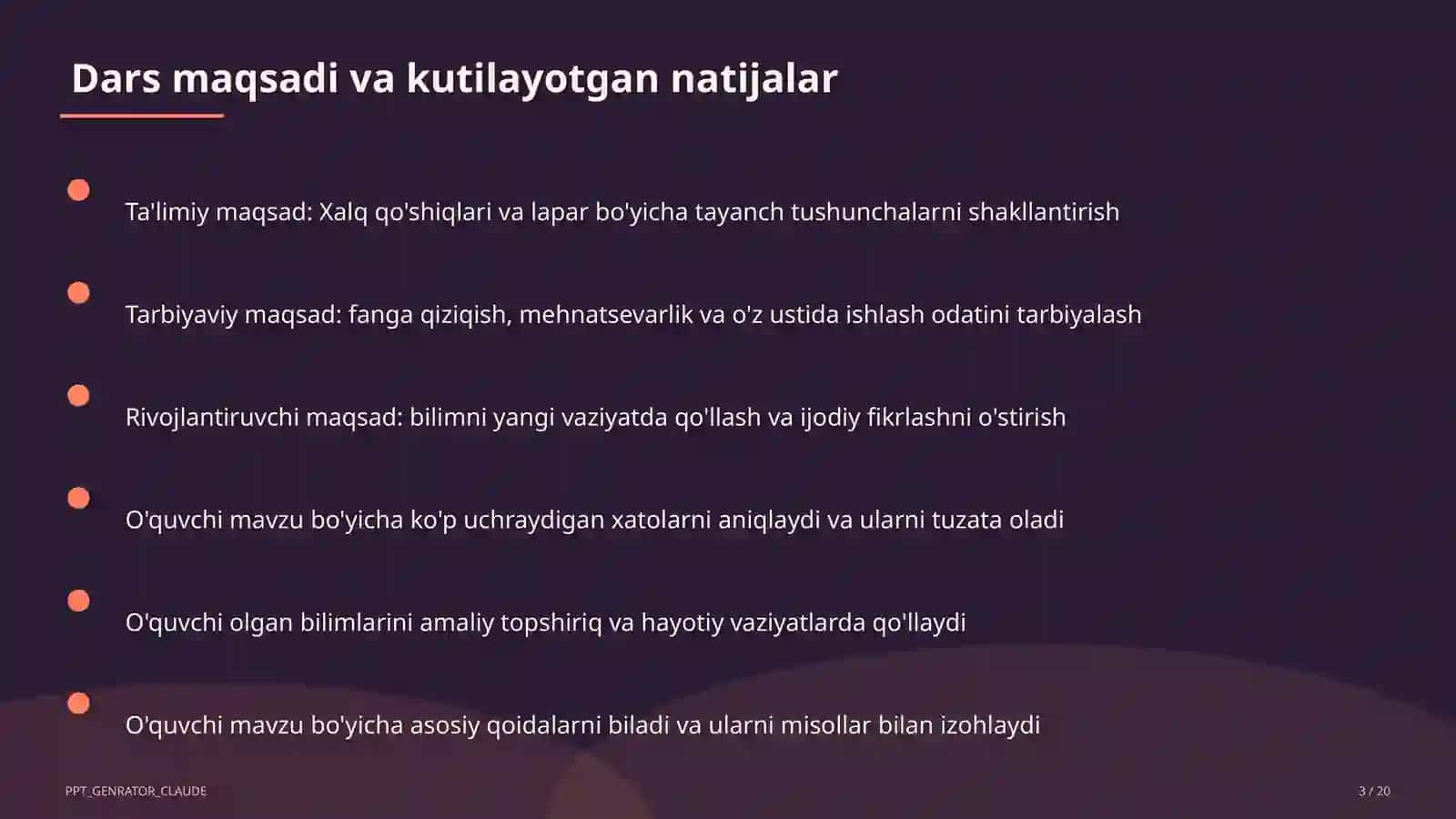 Xalq qo'shiqlari va lapar (3-sinf) 3