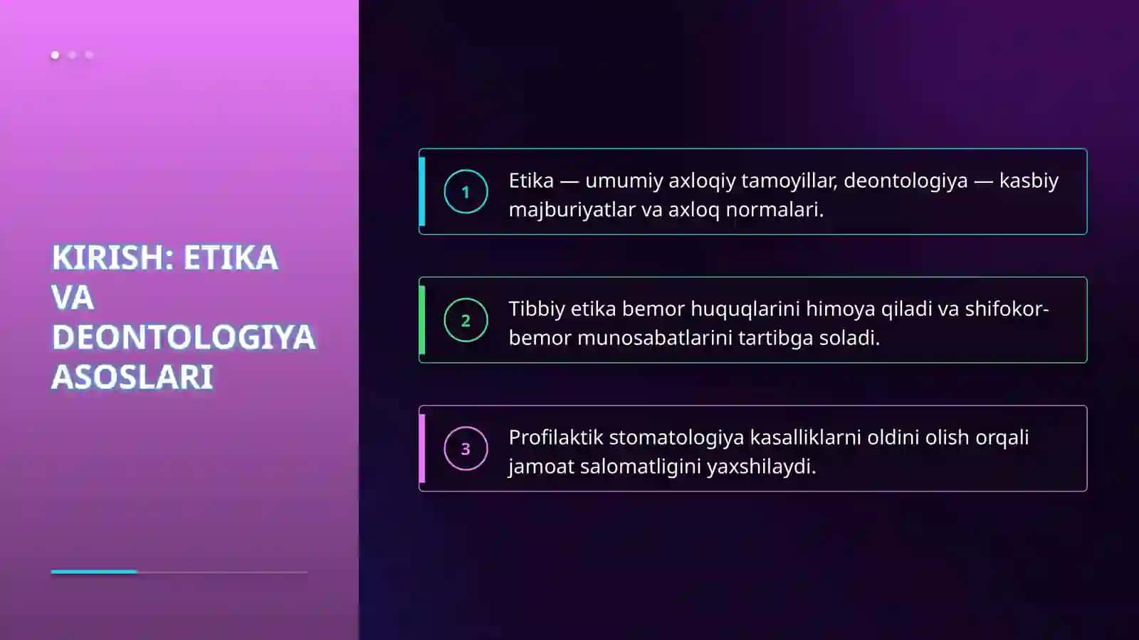 “Profilaktik stomatologiyada etika va deontologiya va uning mohiyati” 3
