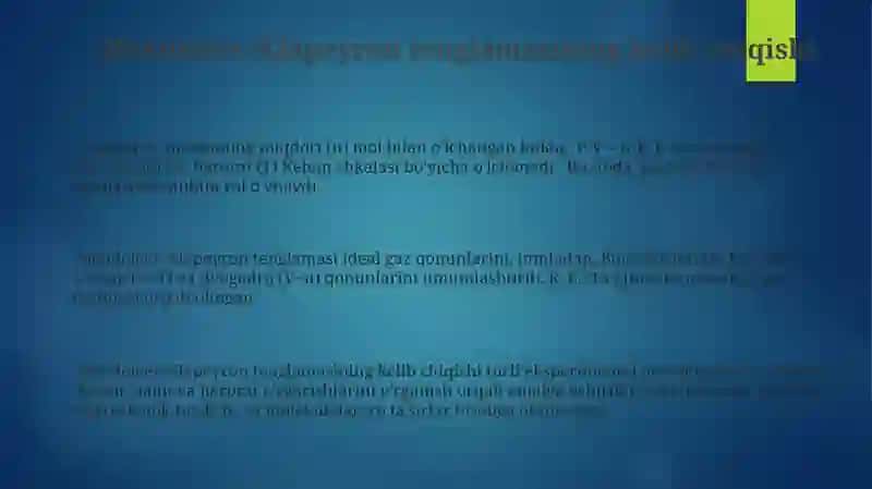 Mendeleev-Klapeyron tenglamasi 3