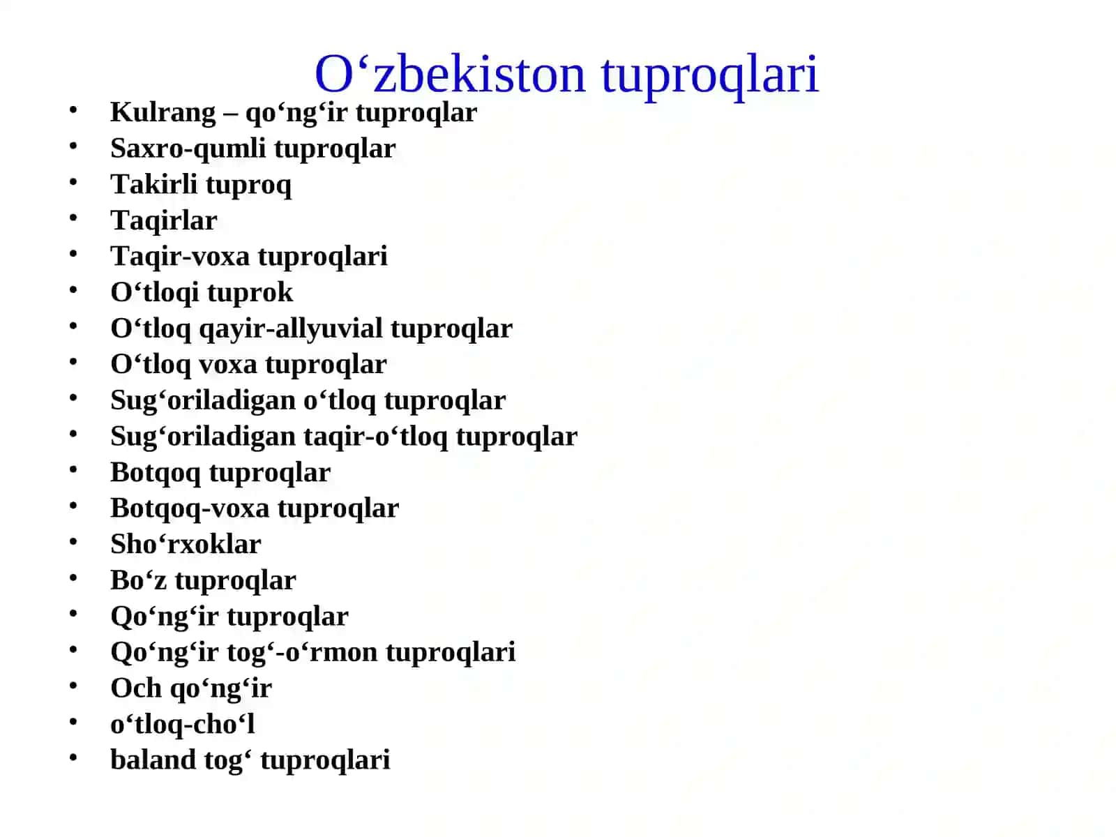 Quruq dasht subtropik tog‘ oldi tuproqlari. Bo‘z tuproqlar 3