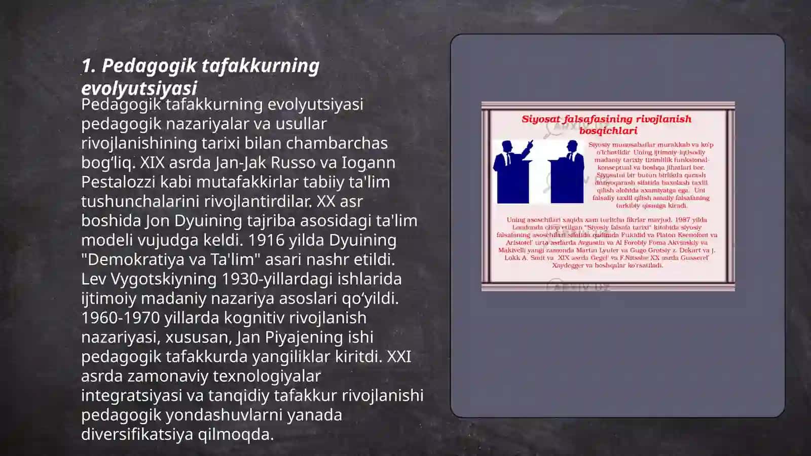 Pedagogik g'oyalarning rivojlanish bosqichlari 3