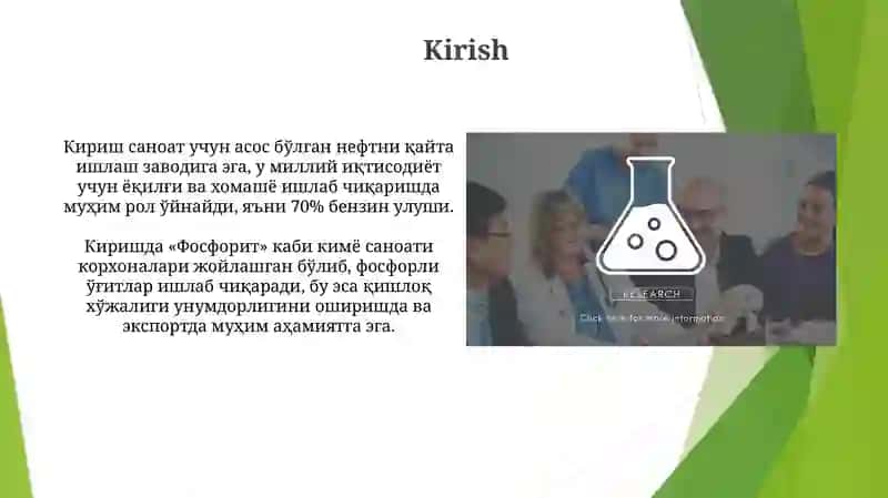 Kimyo fanining sanoat va xalq xoʻjaligi rivojidagi ahamiyati 3