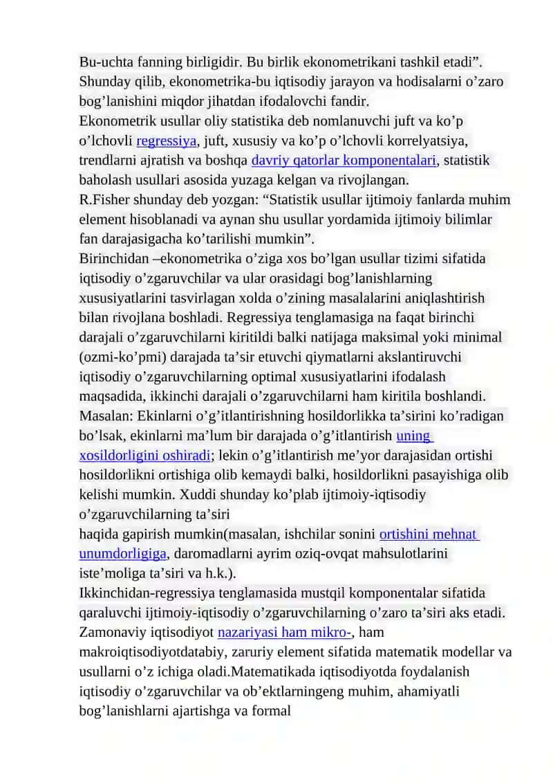 Ekonometrik modellashtirishda qo’llaniladigan amaliy dasturlar paketlarining xususiyatlari 3