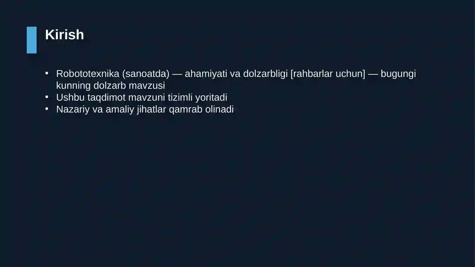 Robototexnika (sanoatda) — ahamiyati va dolzarbligi [rahbarlar uchun] 3