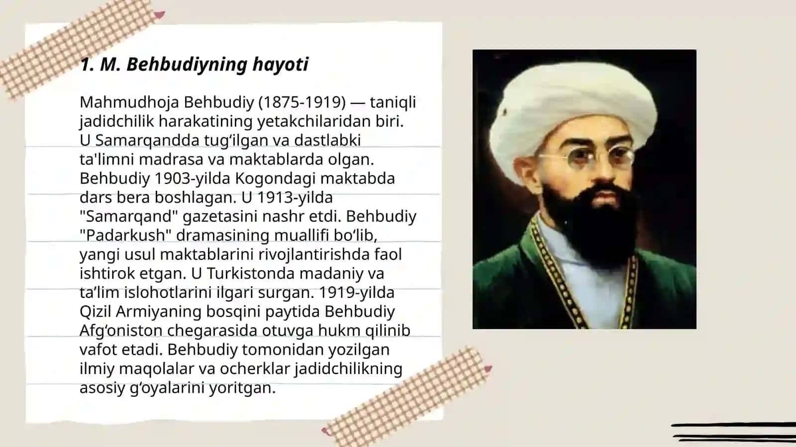 M. Behbudiyning hayoti 3
