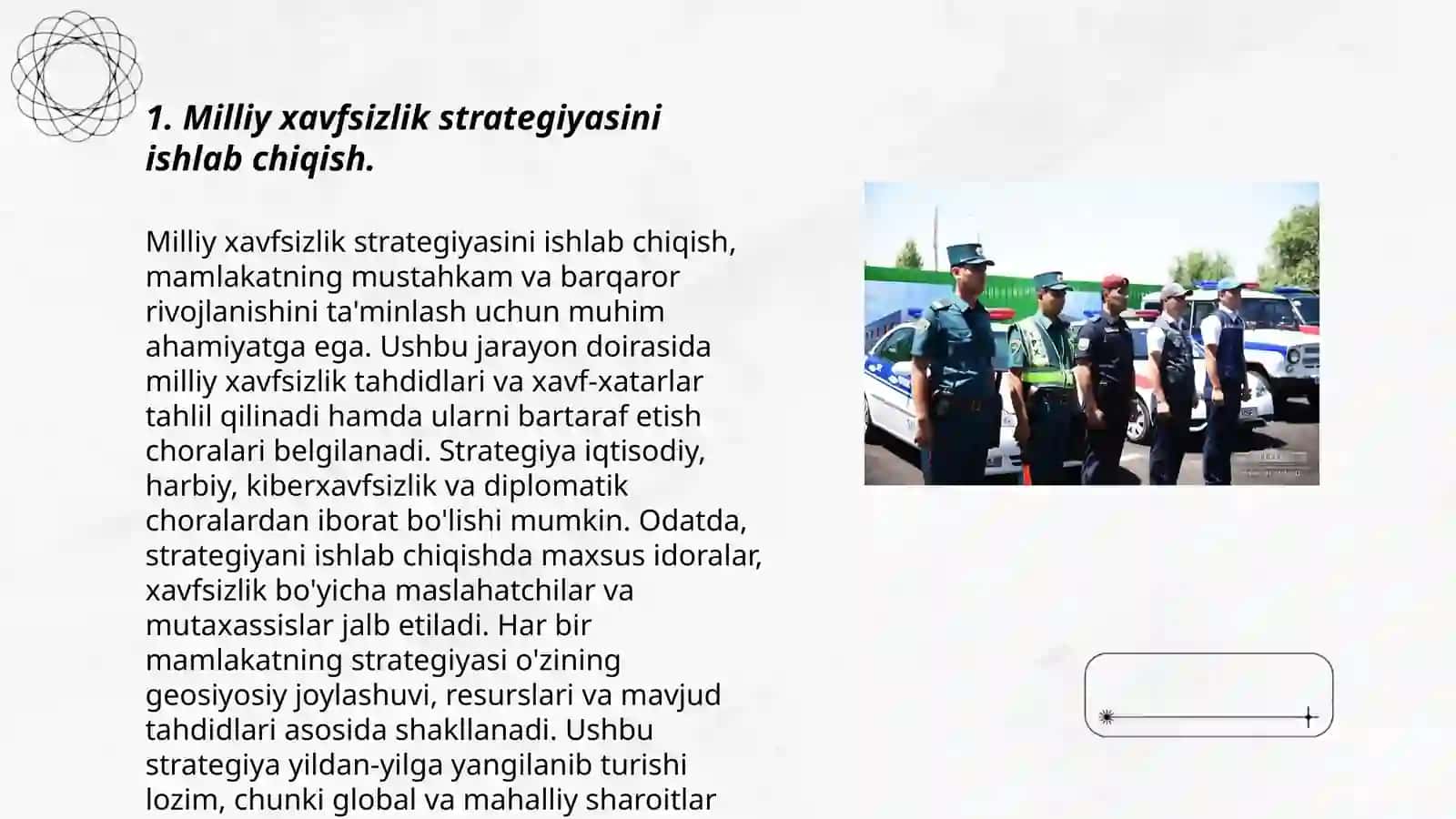 Milliy xavfsizlikni ta'minlash borasida amalga oshirilayotgan ishlar 3
