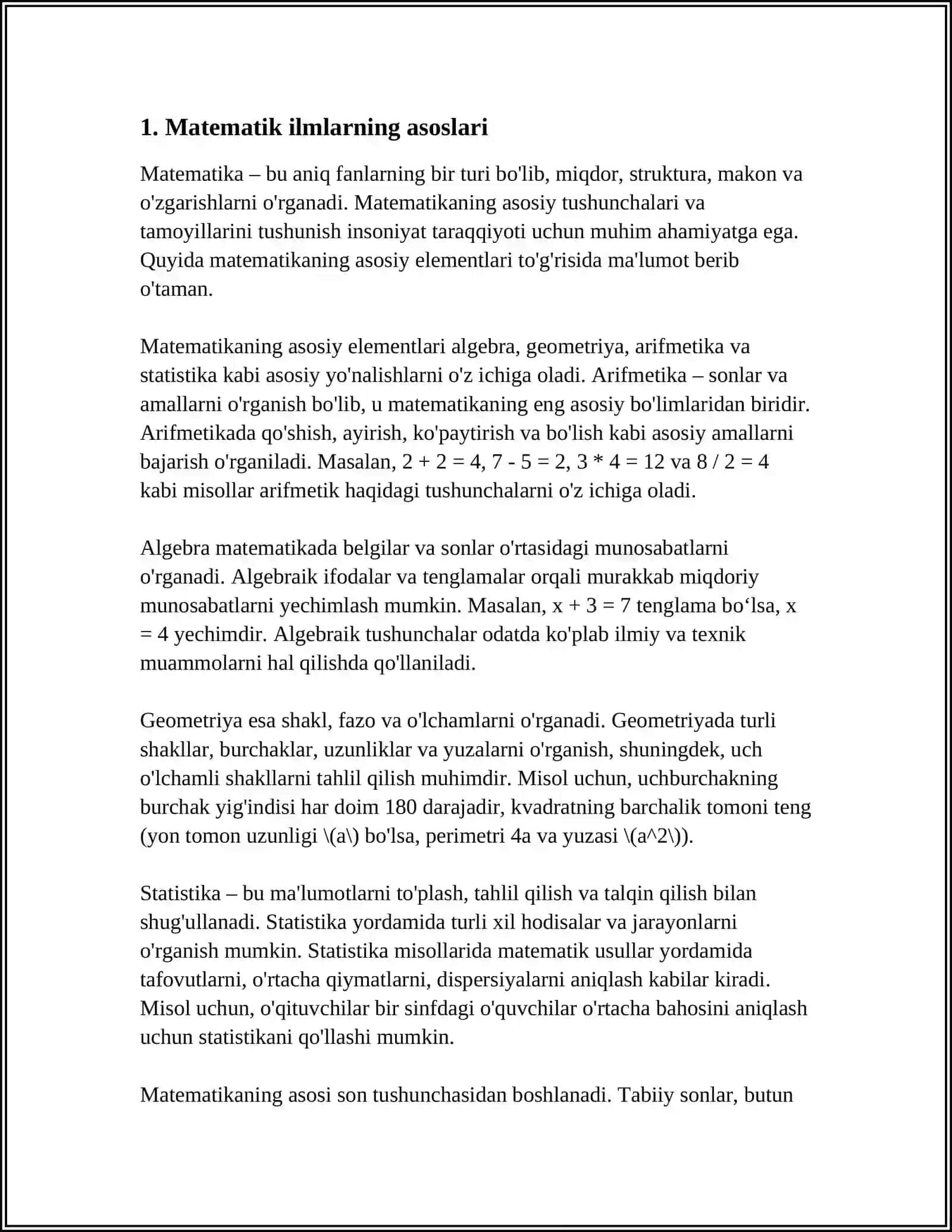 ABU ABDULLOH XORAZMIYNING SHOH ASARI "MAFOTIX AL-ULUM" ILIMLAR KALITI ASARI 3