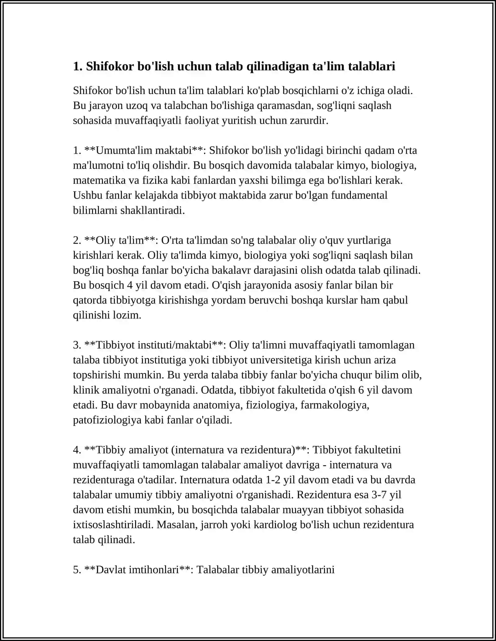 MENING KELAJAKDAGI ORZUYIM SHIFOKOR BÕLISH 3