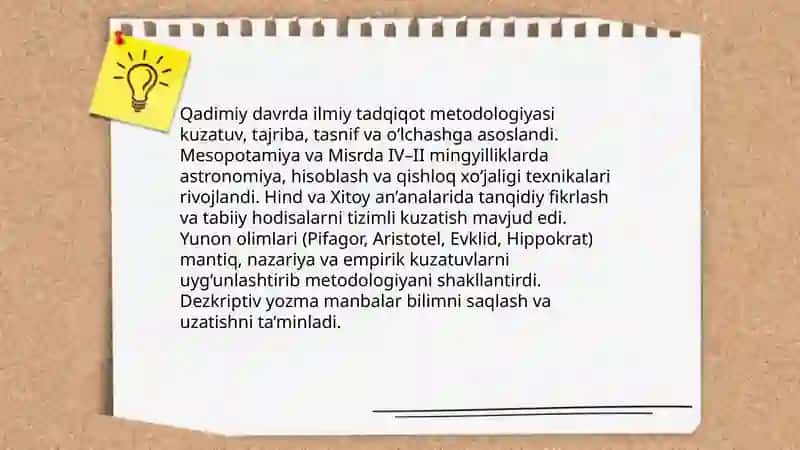 Ilmiy tadqiqot metodologiya fanining rivojlanish tarixi 3