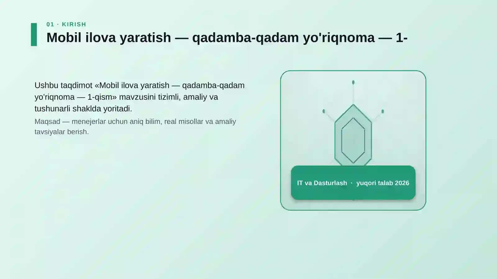 Mobil ilova yaratish — qadamba-qadam yo'riqnoma — 1-qism 3
