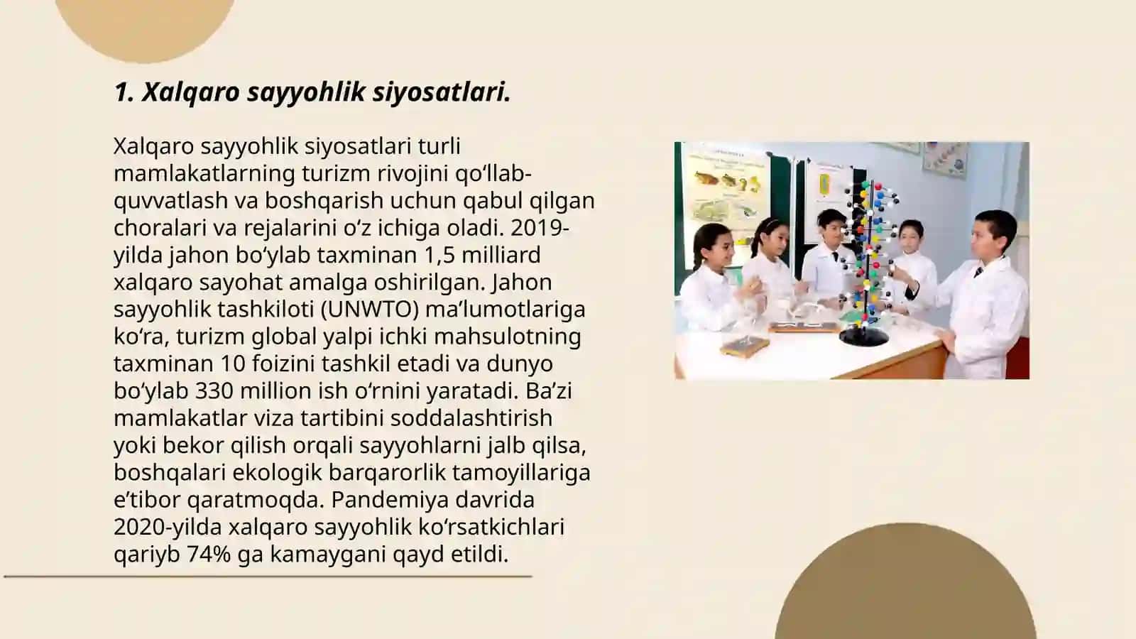 Sayyohlik yo'nalishlarni tashkil etishda xalqaro tajribadan foydalanish 3