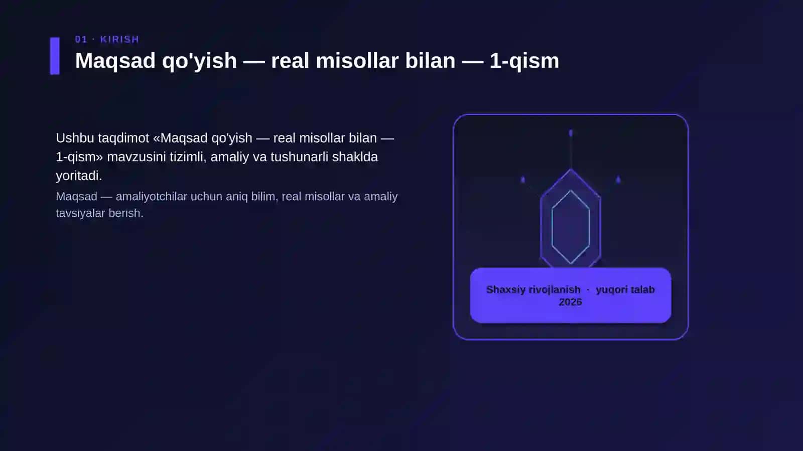 Maqsad qo'yish — real misollar bilan — 1-qism 3