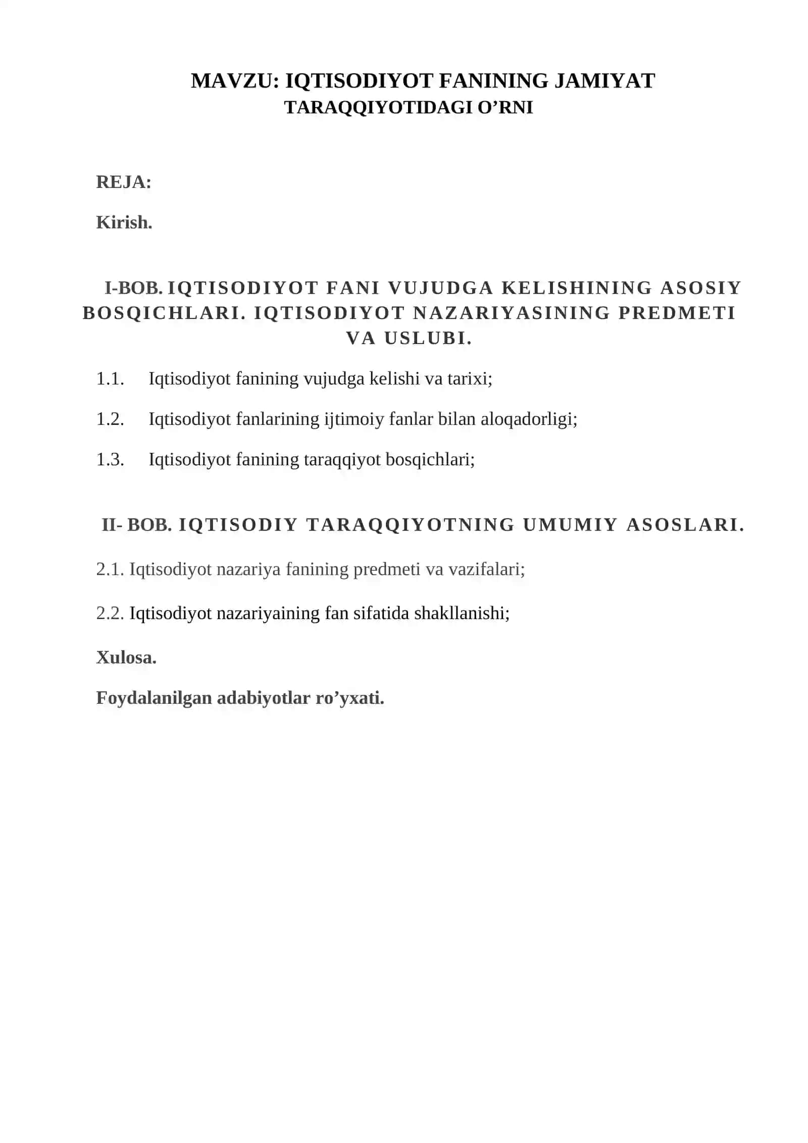 Iqtisodiyot fanining jamiyat taraqqiyotidagi o’rni 3