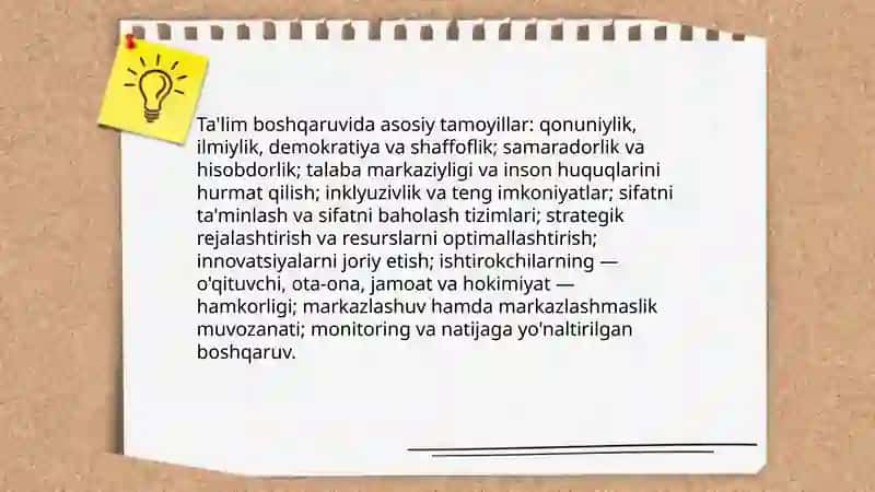Ta'limni boshqarishning umumiy tamoyillari va mexanizmlari 3