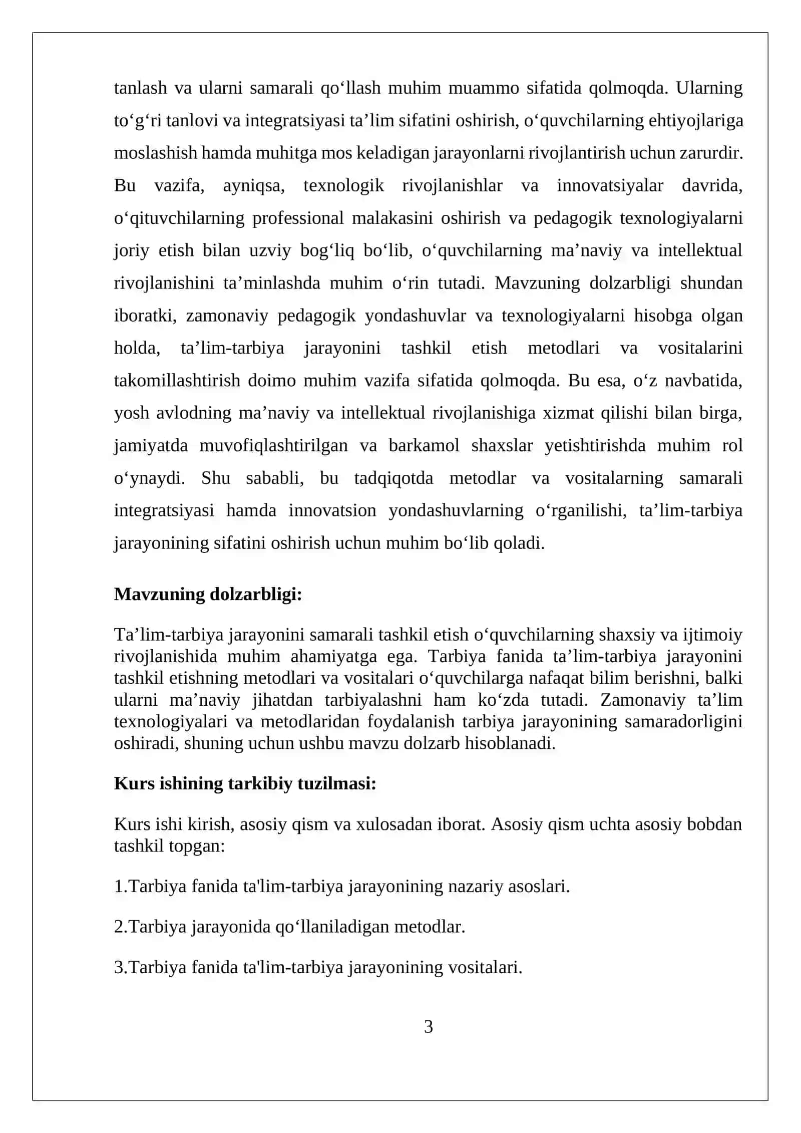Tarbiya fanidan ta'lim-tarbiya jarayonini tashkil etishning metodlari va vositalari 3