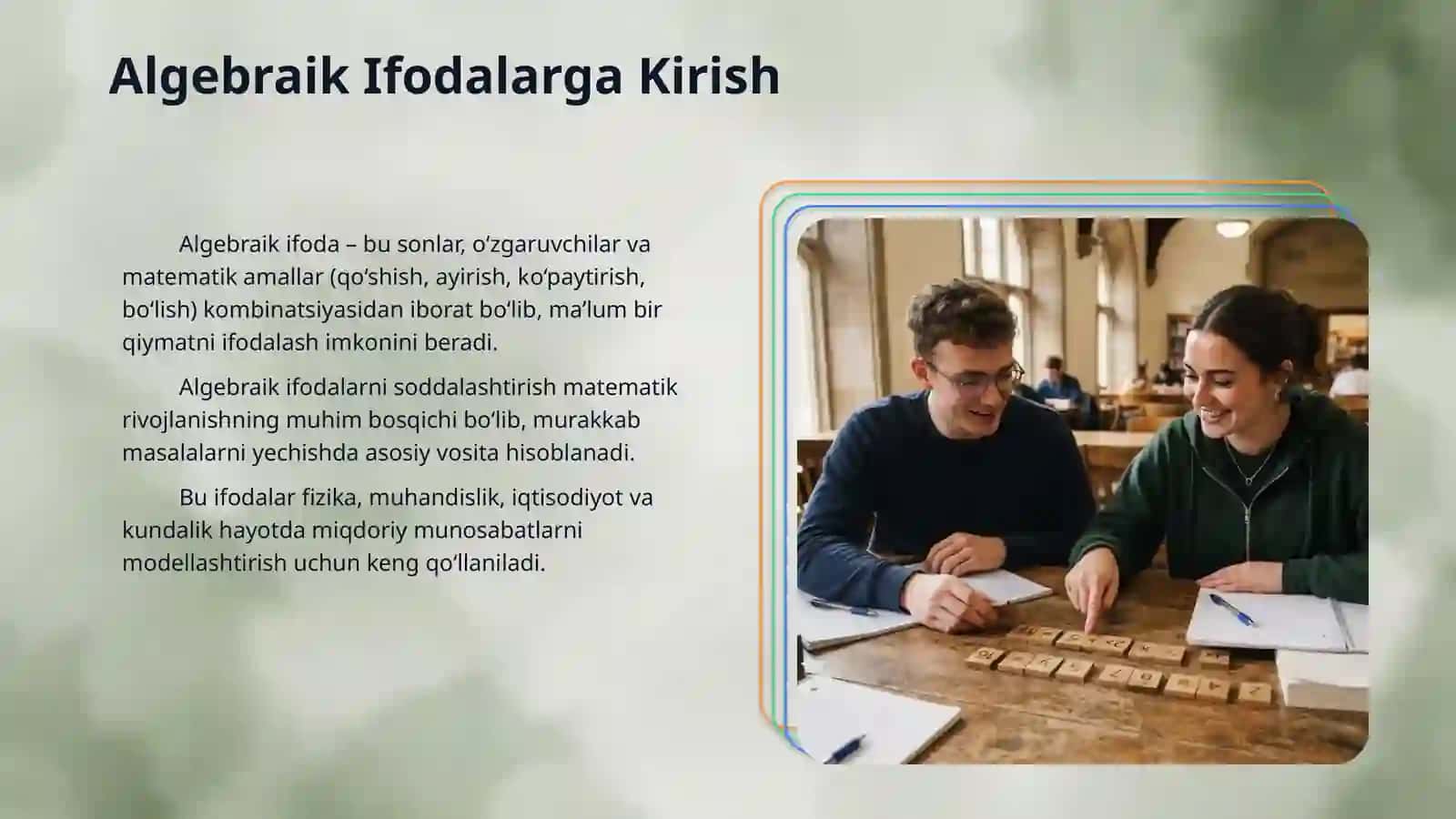 Algebraik ifodani soddalashtirish 3