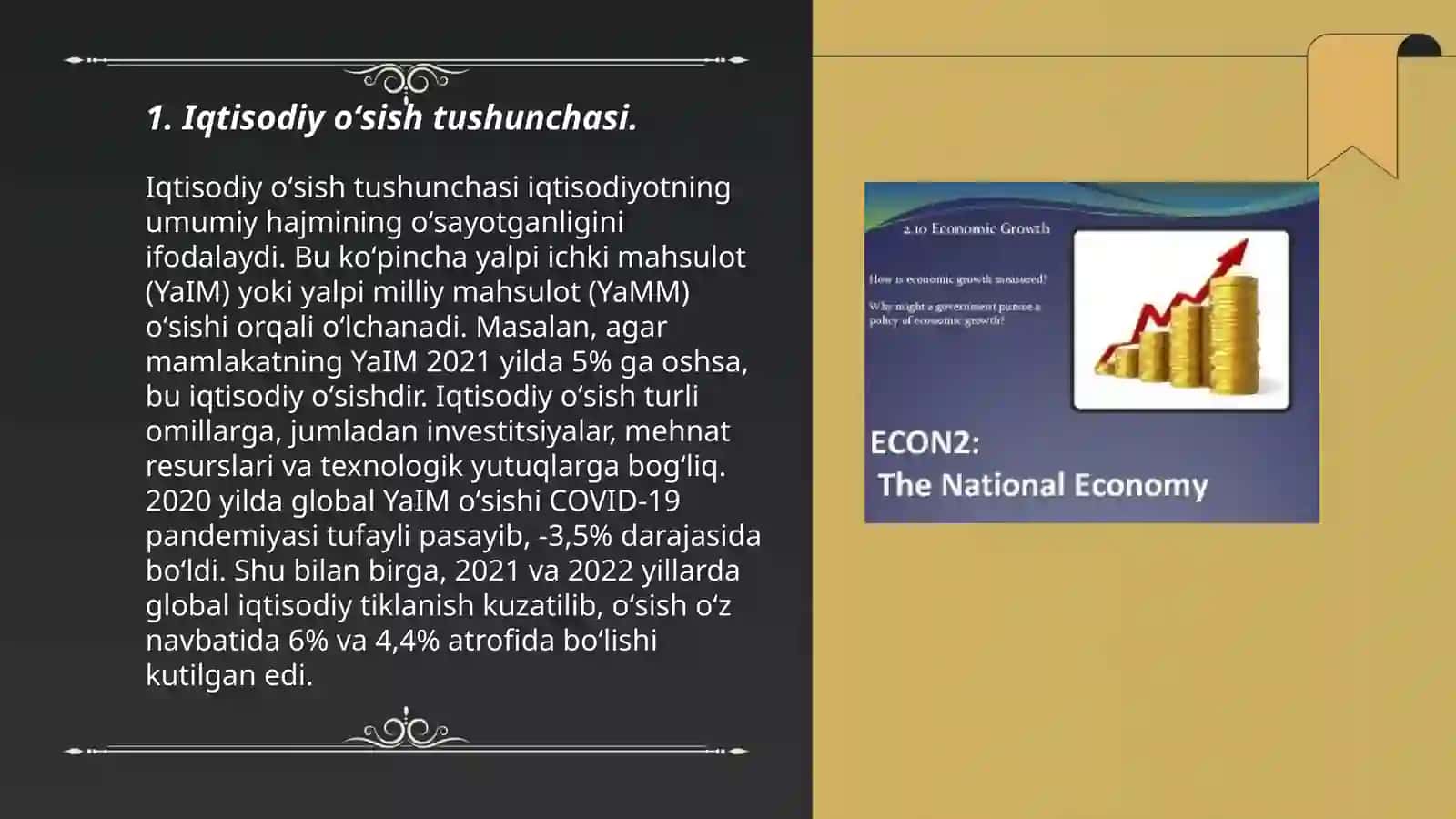 Iqtisodiy oʻsishning mohiyati, asosiy tavsifnomasi va modeli 3