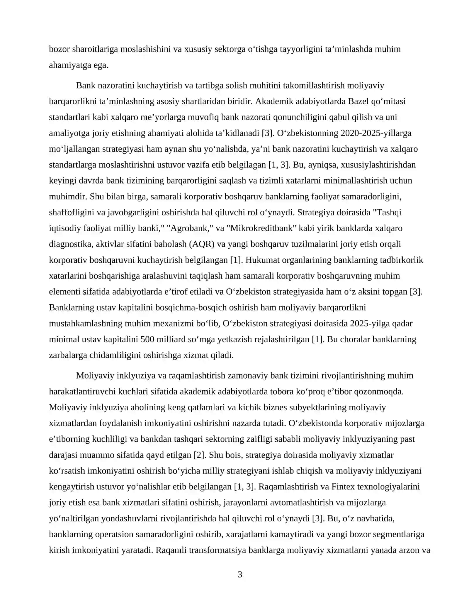 O'zbekistonda bank tizimini rivojlantrish tadbirlari 3
