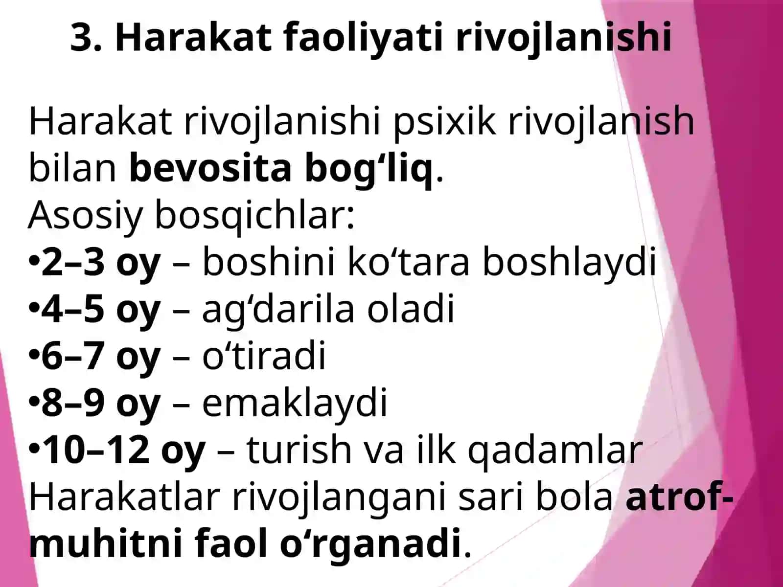 Go‘daklik davrida bola atrof-muhitni sezgi va idrok orqali o‘rganadi 3