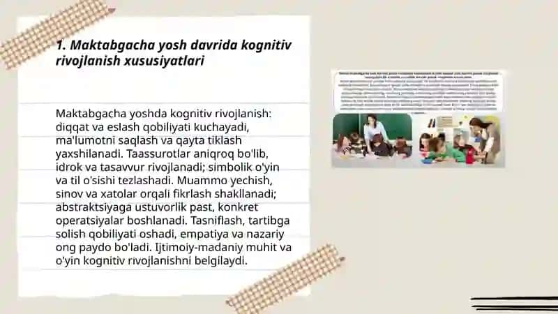 Maktabgacha yosh davrida psixik rivojlanish xususiyatlari 3