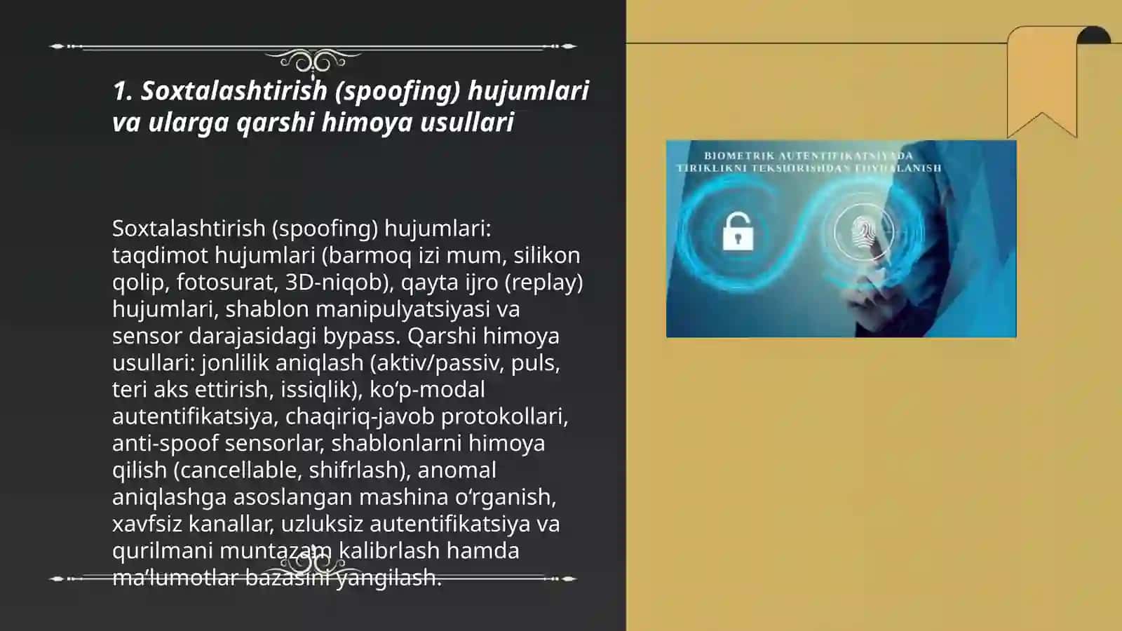 Biometrik autentifikatsiya tizimlarining zaifliklari va himoya mexanizmlari 3