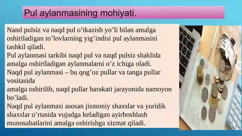 Pul aylanmasi va uning tarkibi 3