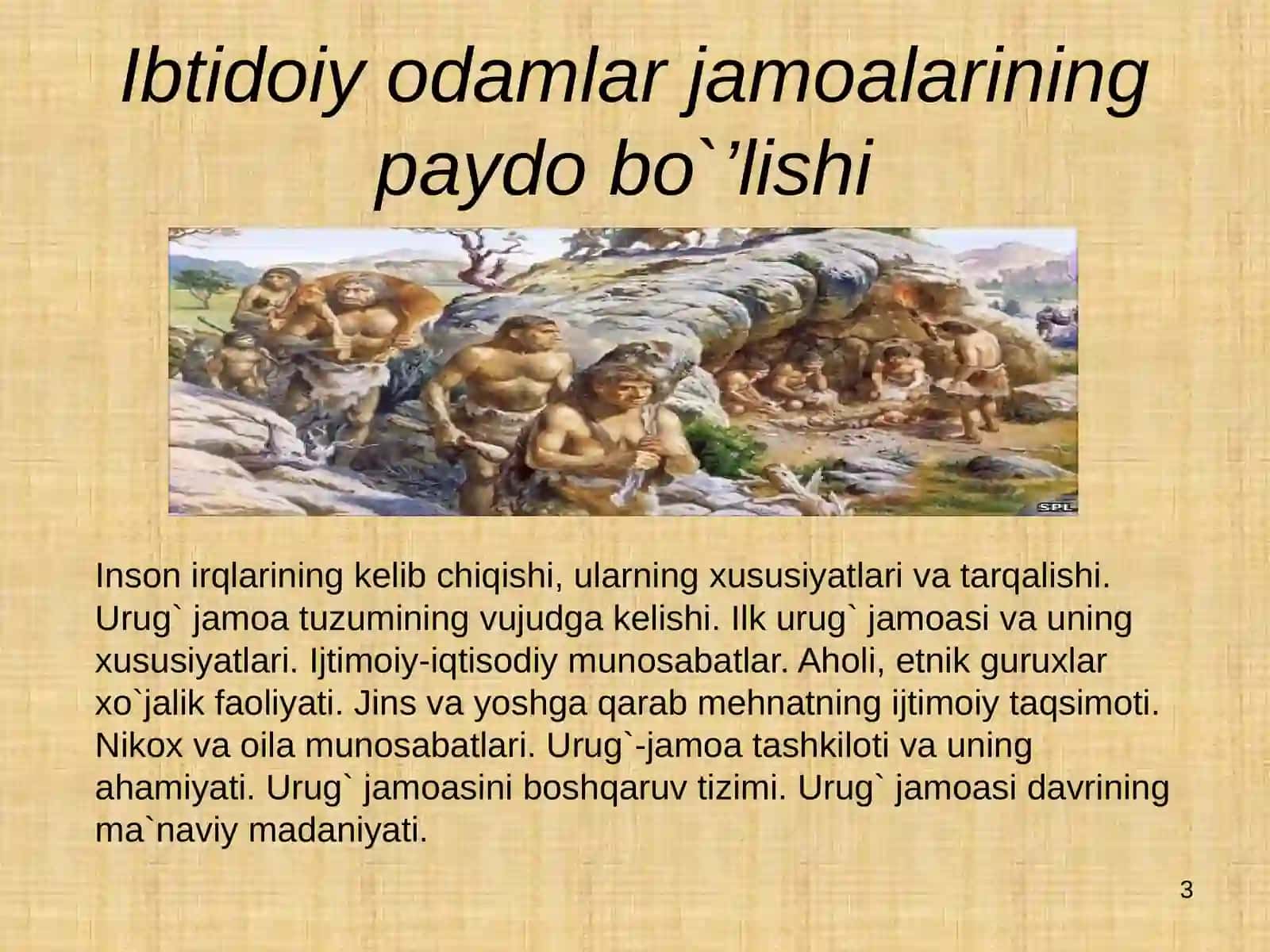 O`rta Osiyoning tosh davri qabilalari moddiy madaniyati va xo`jaligi 3