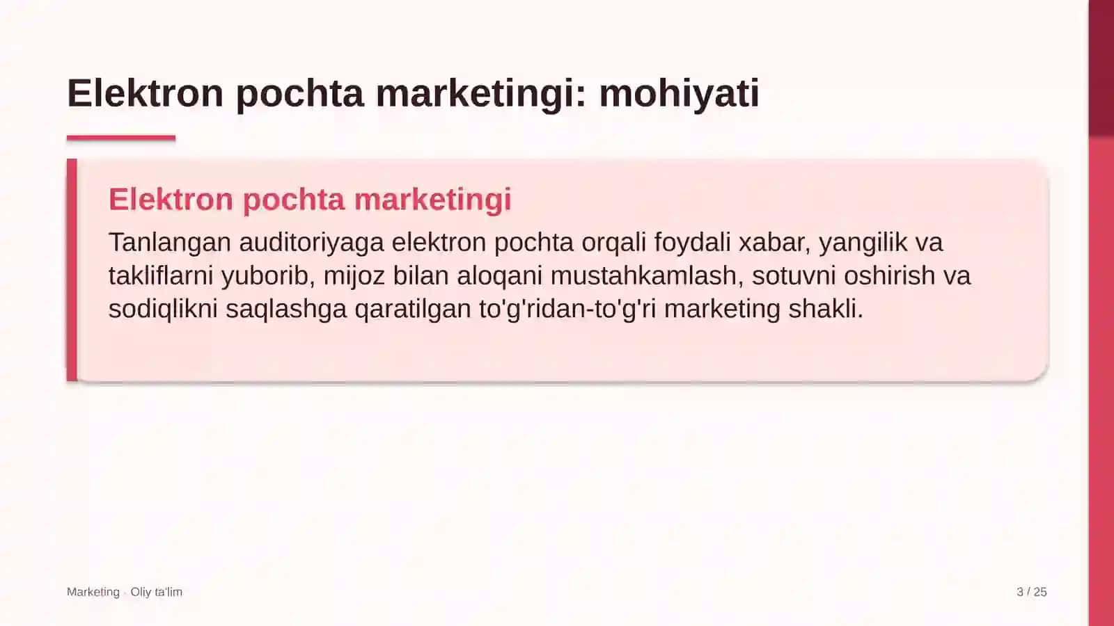 Madaniyat sohasida elektron pochta marketingi 3