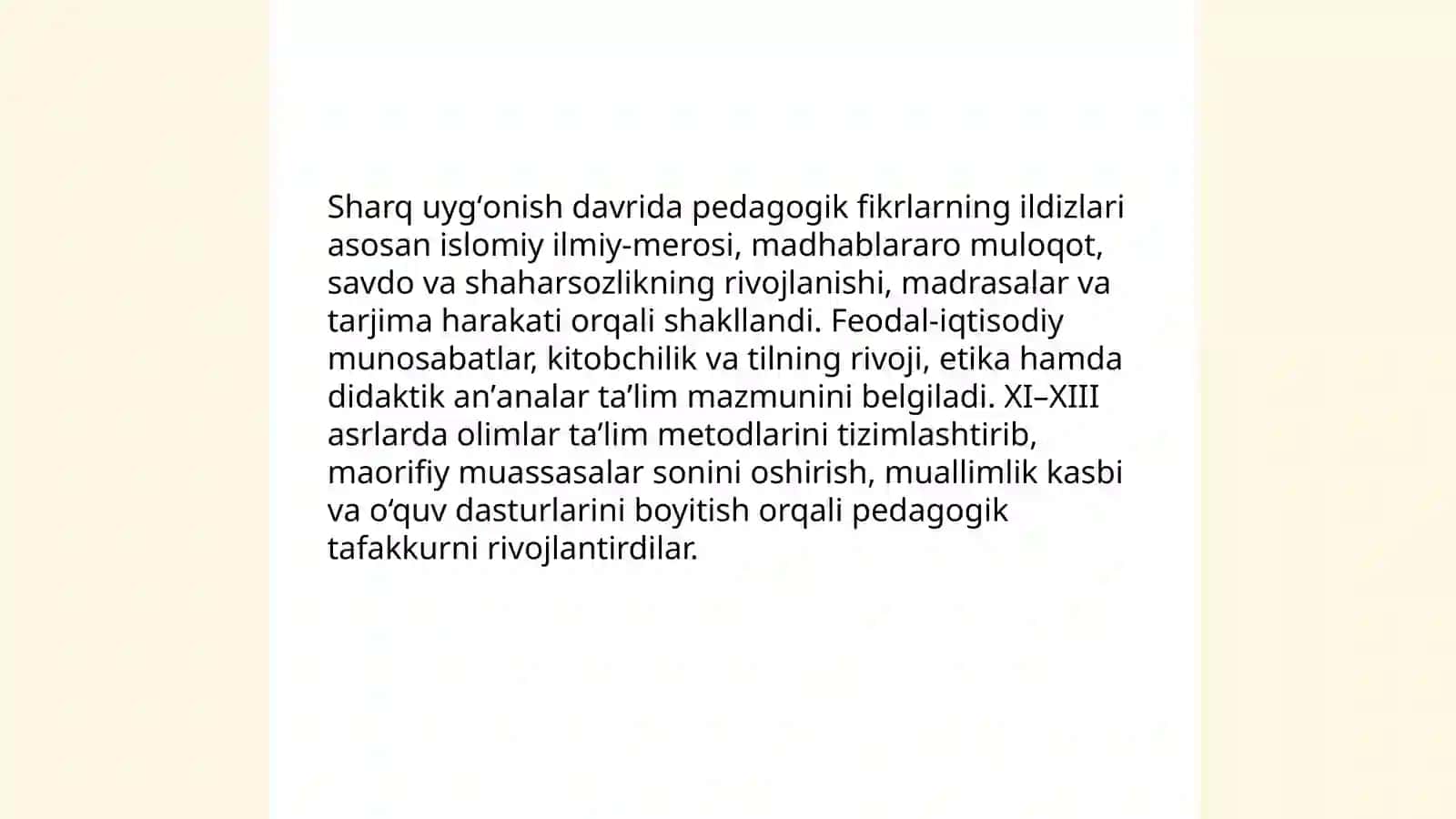 Sharq uygʻonish davrida pedagogik fikrlarning rivojlanishi 3