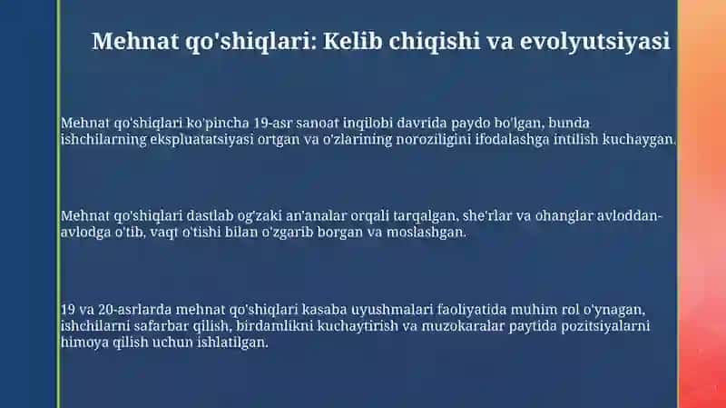 Mehnat qo'shiqlari: Kelib chiqishi va evolyutsiyasi 3