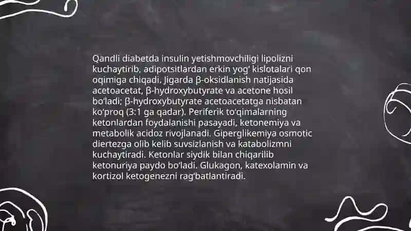 Qaпdli diabet vа ochlikda kеtоnuriуа vа kеtоnemiуа by Adizova Madinabonu 3