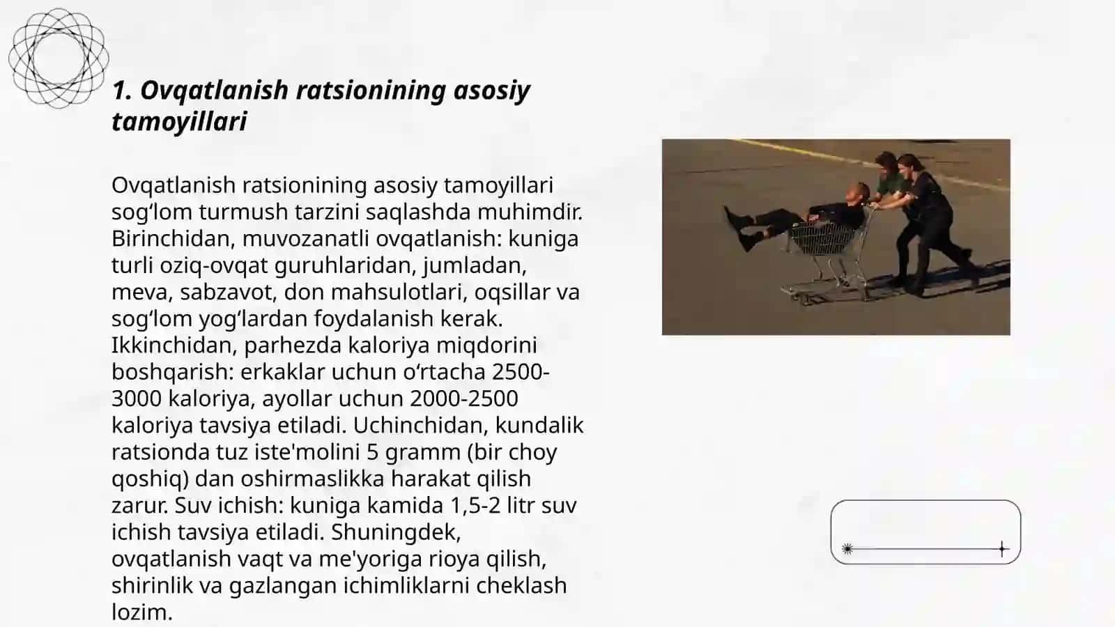Ovqatlanish Ratsioni haqida Taqdimot 3