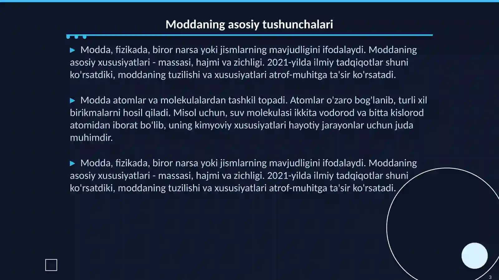 Modda va energiya almashinuvi 3
