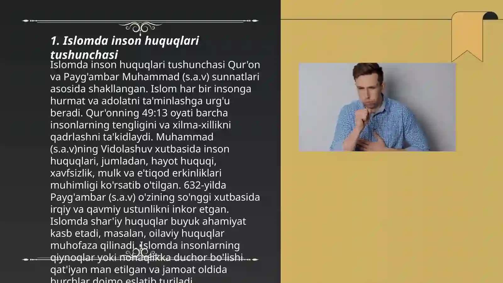 Islomda inson huquq va erkinliklarini ta’minlanishining o’ziga xos jihatlari 3