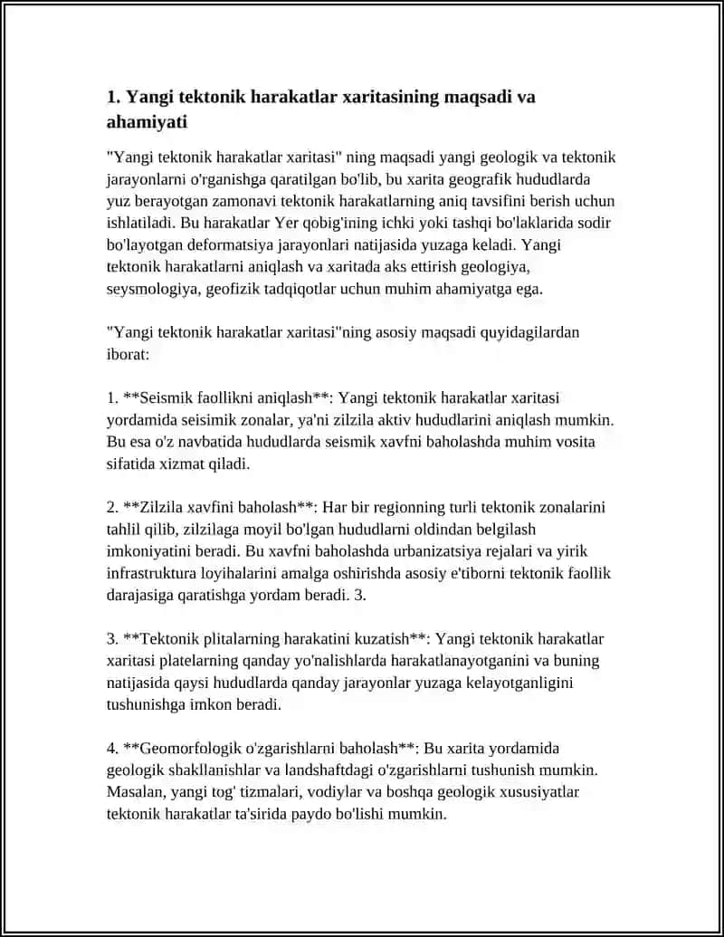 YANGI TEKTONIK HARAKATLAR XARITASI BILAN ISHLASH 3