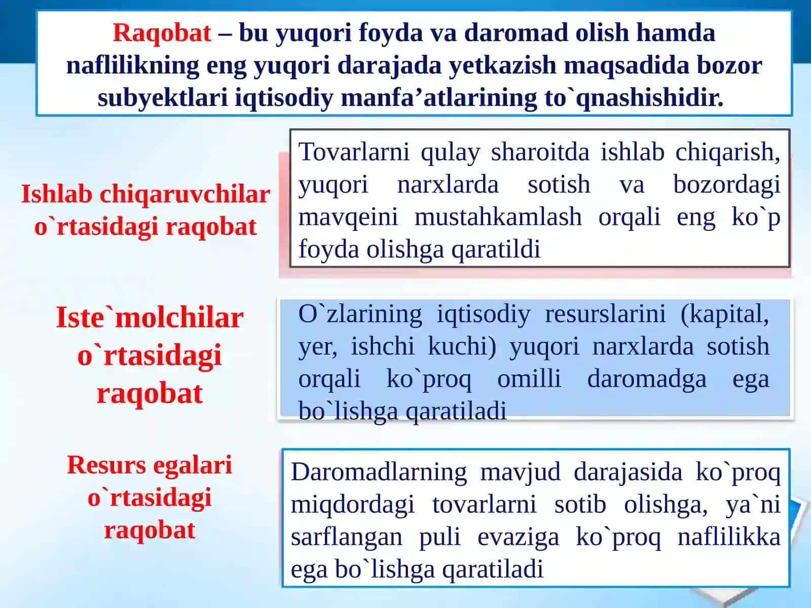 Nomukammal bozorlarda firmalar faoliyati 3