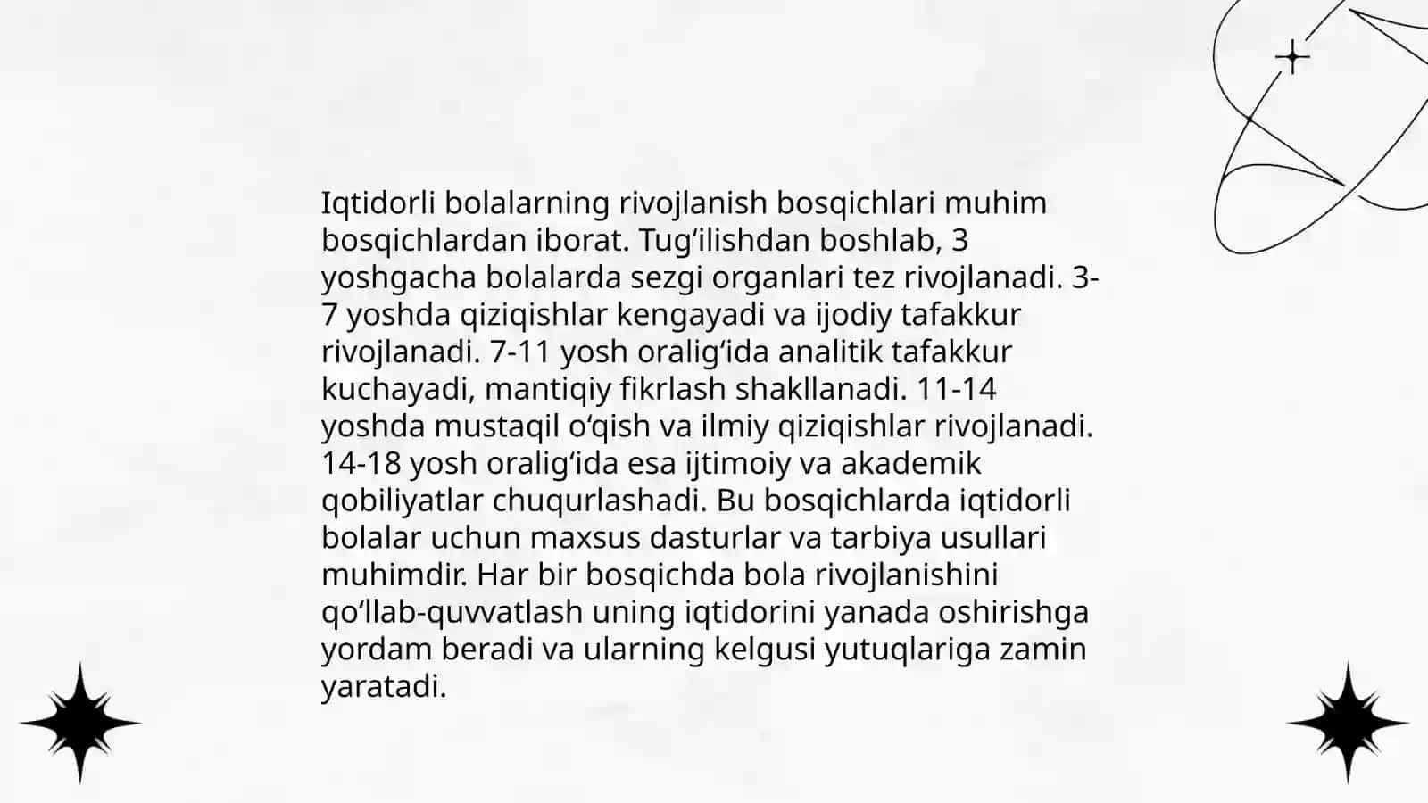 Iqtidorli bolalar psixologiyasi muammolarini o’rganilish 3