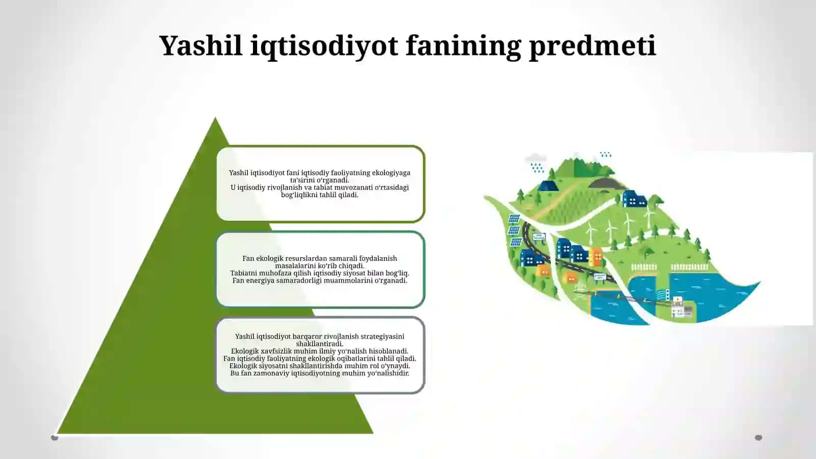 Yashil iqtisodiyot fanining asosiy vazifalari 3