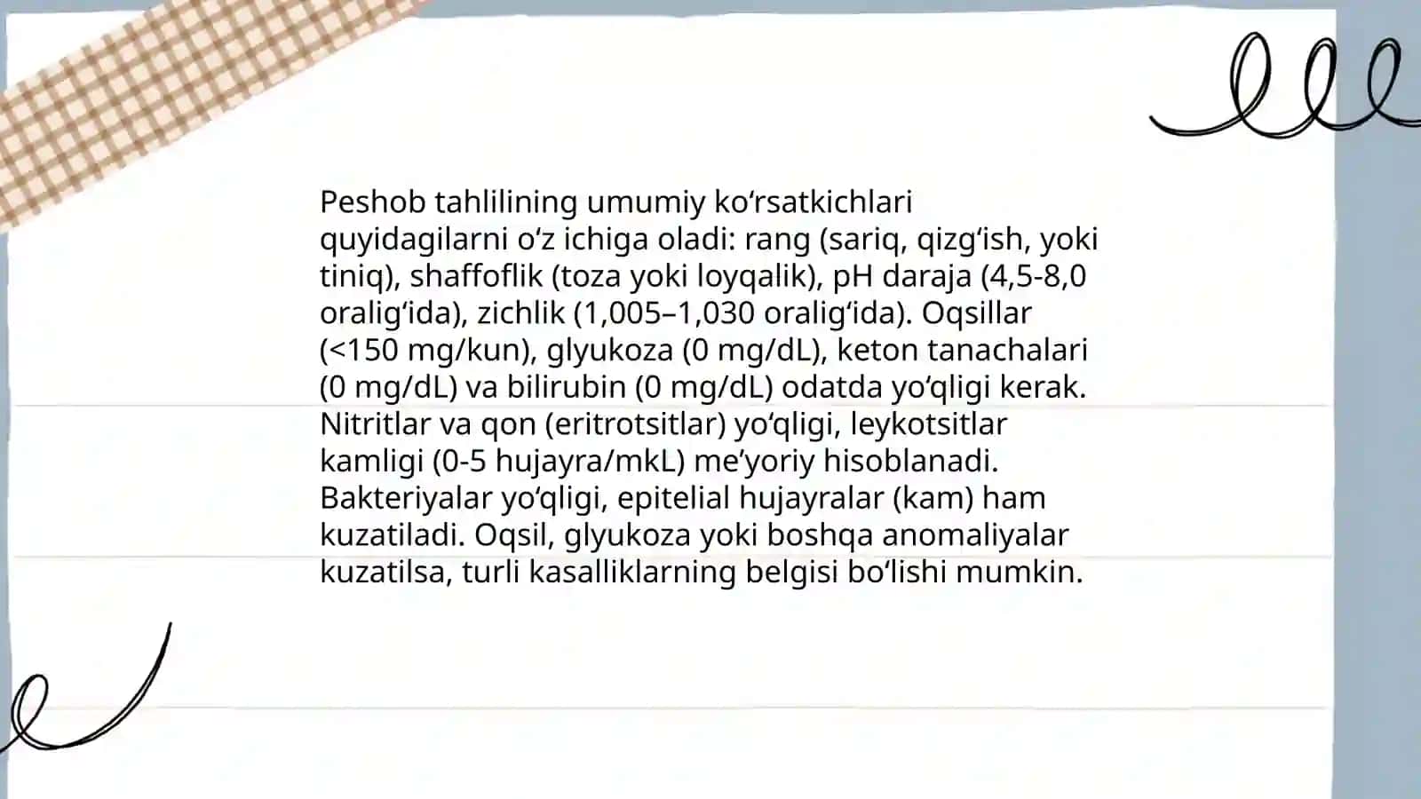 Peshob tahlili normal ko‘rsatkichlari va klinik diagnostik ahamiyati 3