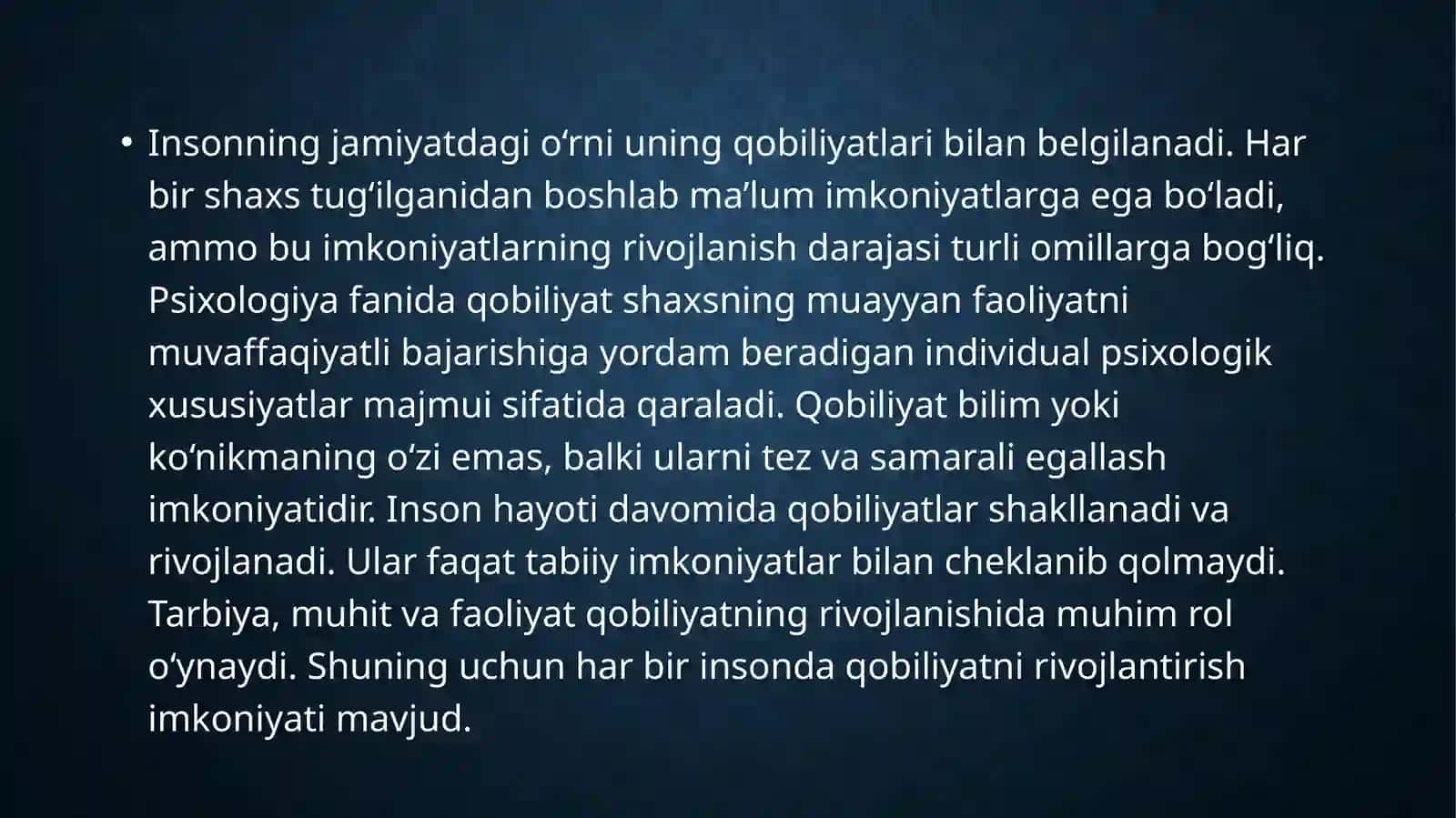 Inson qobiliyatining rivojlanishiga ta’sir qiluvchi omillar 3