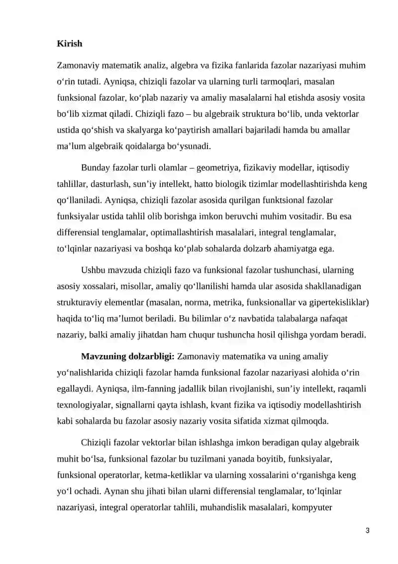 Chiziqli Fazo 3