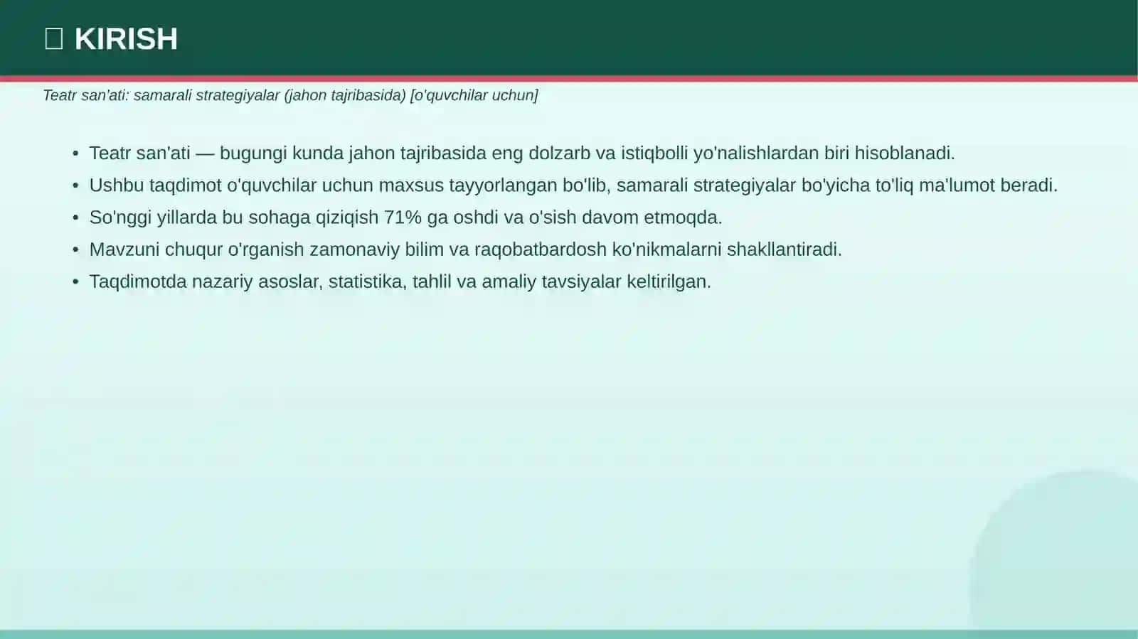 Teatr san'ati: samarali strategiyalar (jahon tajribasida) [o'quvchilar uchun] 3