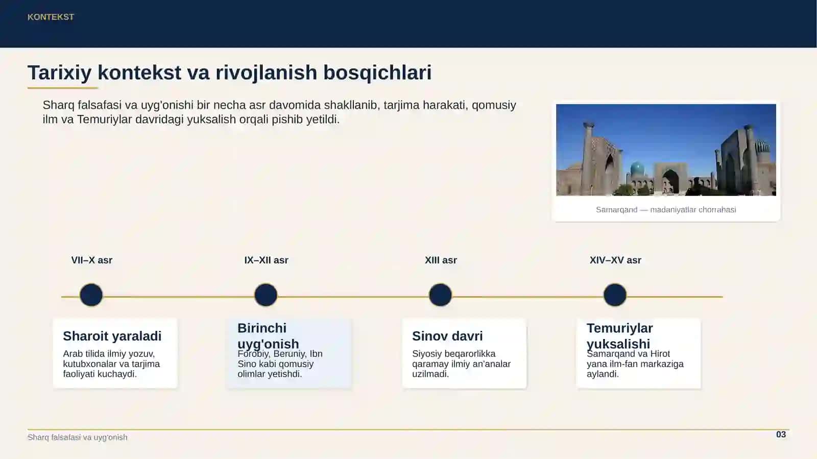 Ilk o'rta asr Sharq falsafasi va uyg'onish davri 3