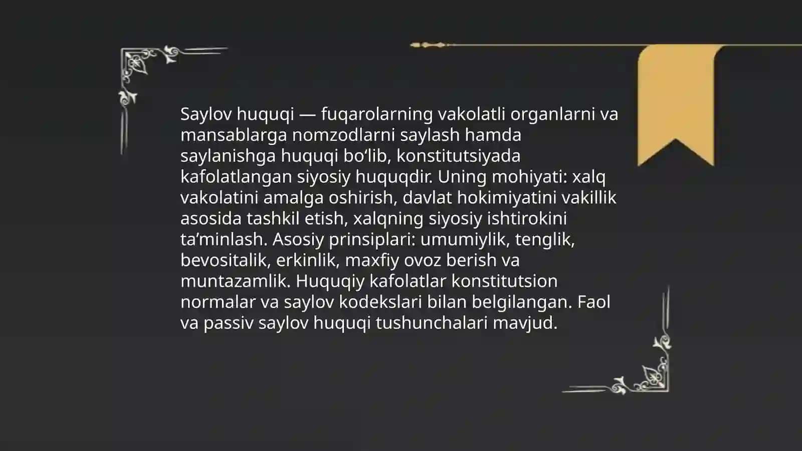 Saylov huquqining konstitutsiyaviy asoslari 3